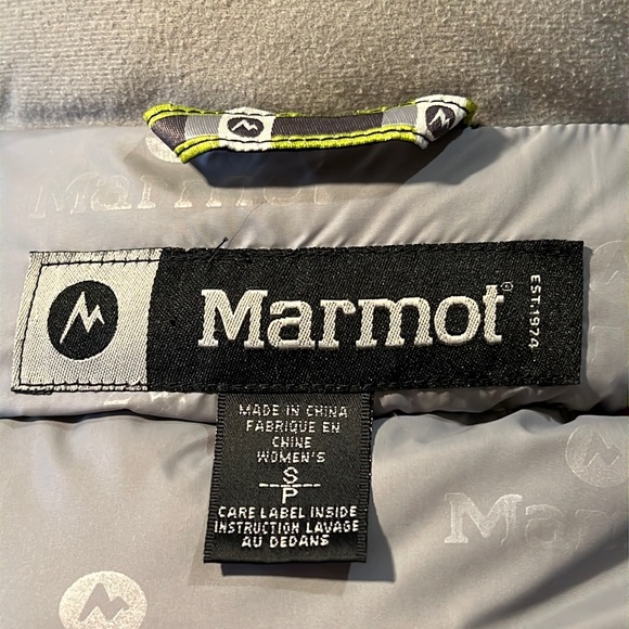 Marmot down puffer jacket-3 zipper pockets/cinch waist/up-down double-zip front - Picture 13 of 16
